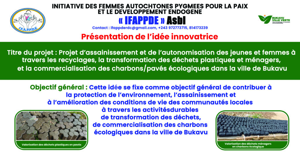 IFAPPDE lance un appel à partenariat pour un projet d’assainissement et d’autonomisation durable à travers la valorisation des déchets ménagers en briqueté et pavés écologiques